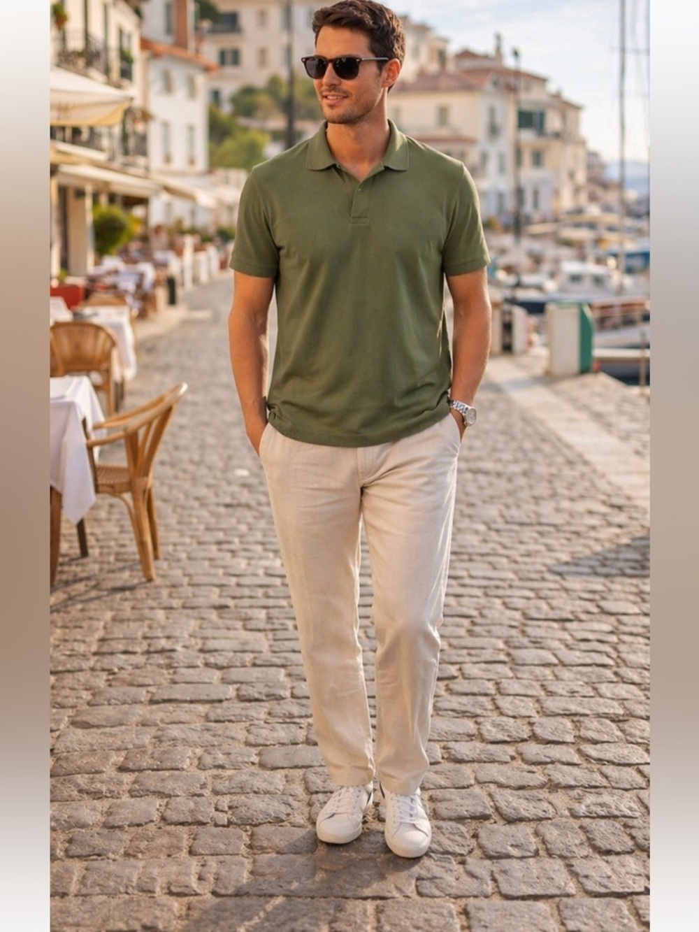 Daniel Hechter Men's Open Collar Knit Polo Shirt NEW Size Large